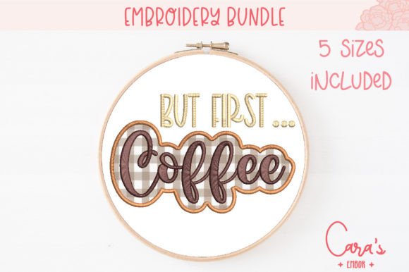 But First Coffee Applique for Boutique Apparel