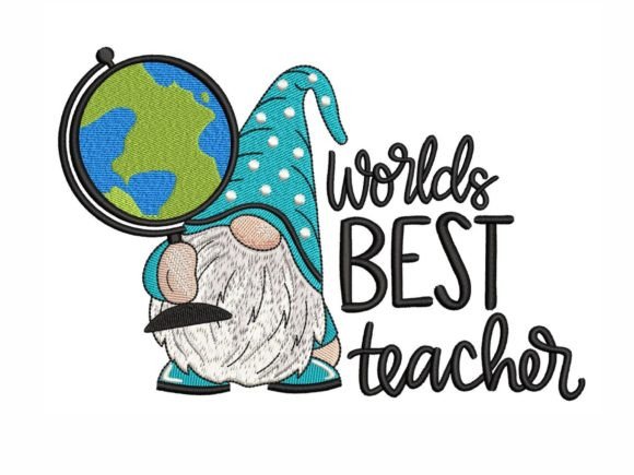 Worlds Best Teacher Gnome Embroidery Review